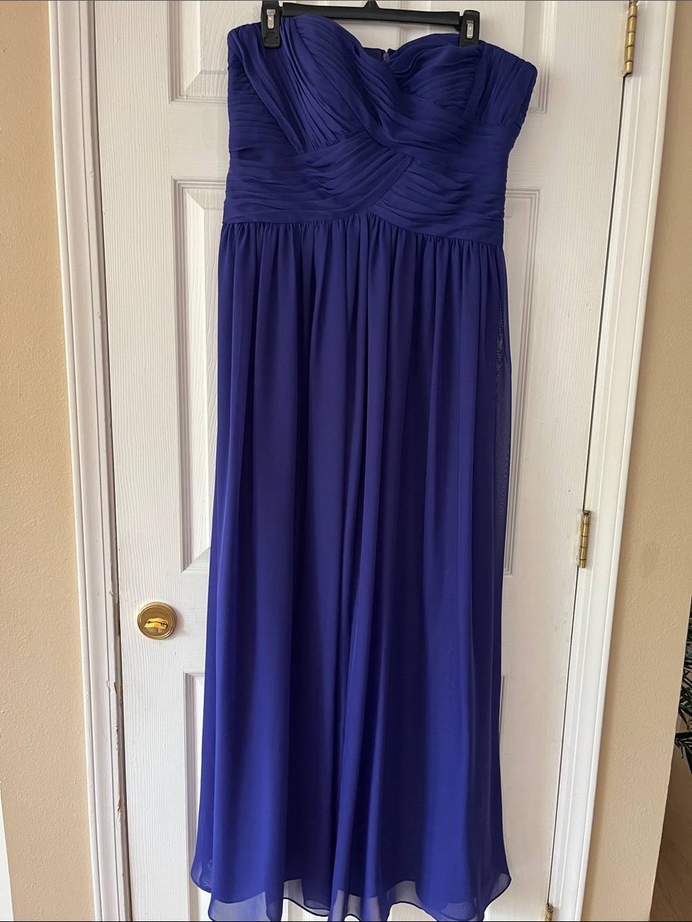 JS Boutique Strapless Purple Chiffon Gown
